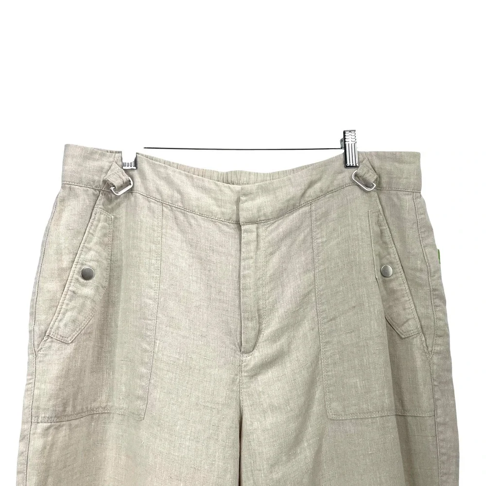 Athleta Voyager 100% Linen PantS Size 16‎ oatmeal neutral
